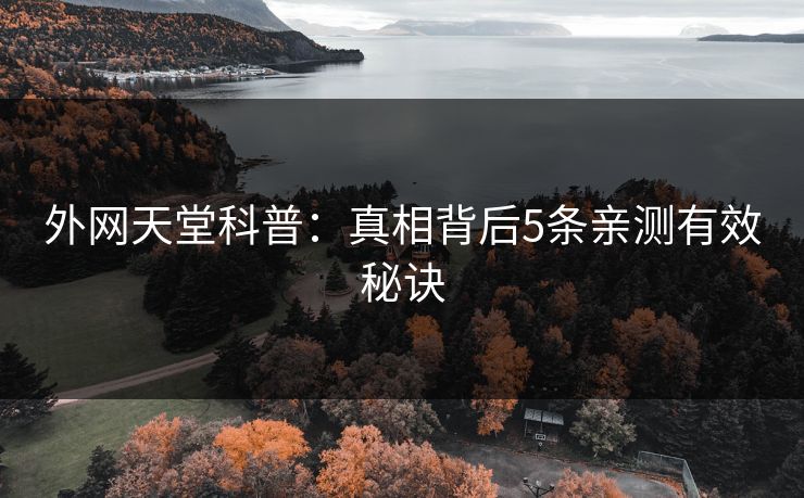 外网天堂科普：真相背后5条亲测有效秘诀