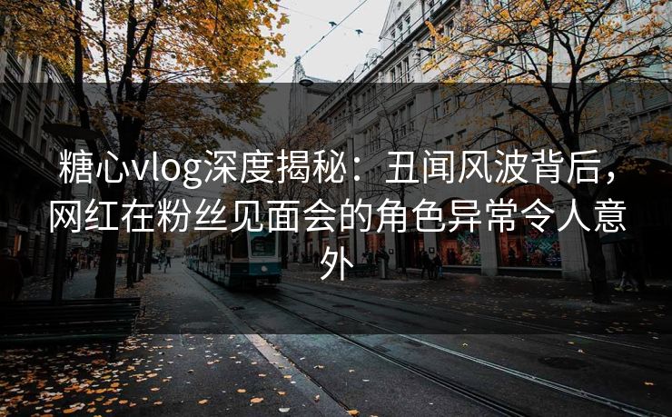 糖心vlog深度揭秘：丑闻风波背后，网红在粉丝见面会的角色异常令人意外